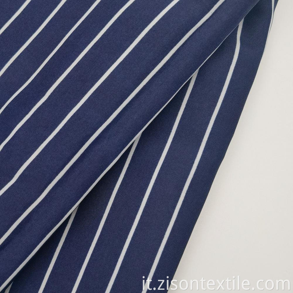 Navy Blue Striped Printed Polyester Pongee Fashion Fabrics
